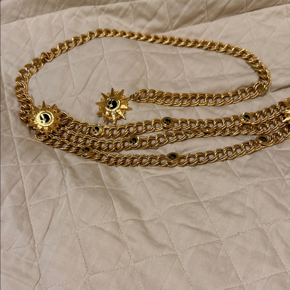 Gold Chain XL Belt with Sunburst Accents